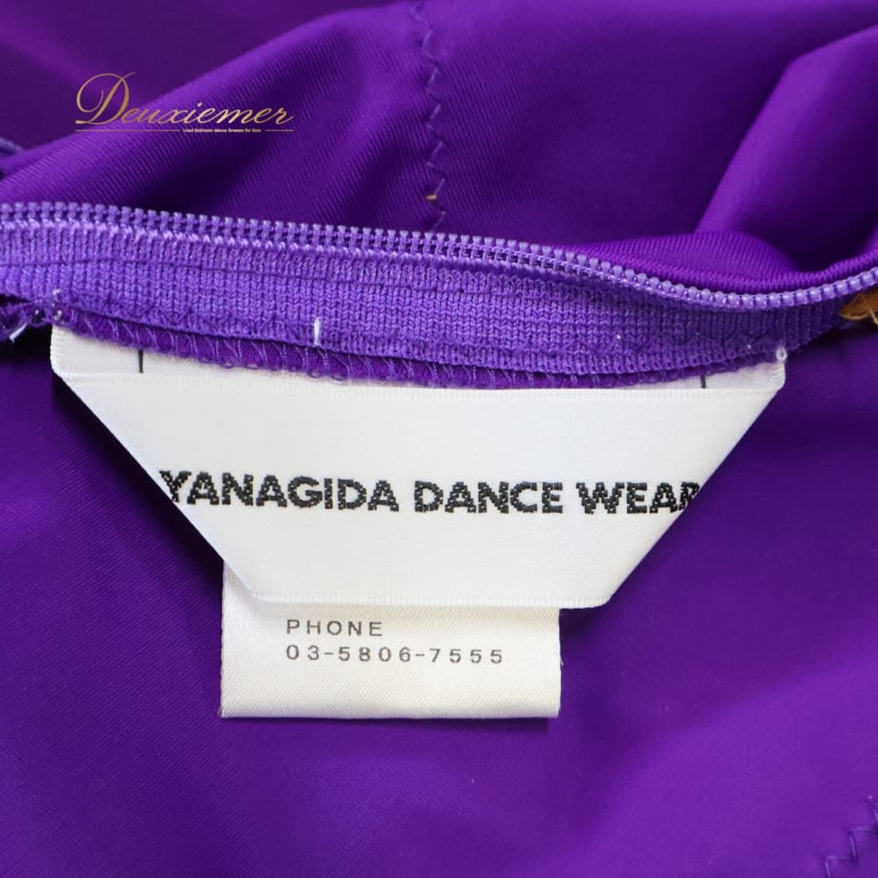 社交ダンス 衣装 YANAGIDA DANCE WEAR ヤナギダダンスウェア ドレス ワンピース ラテン パープル系 紫 フリンジ スリット デモ 競技 ダンス パーティ 発表会 豪華 スパンコール 装飾 総柄風 キラキラ 華やか 舞台衣装 ステージ衣装