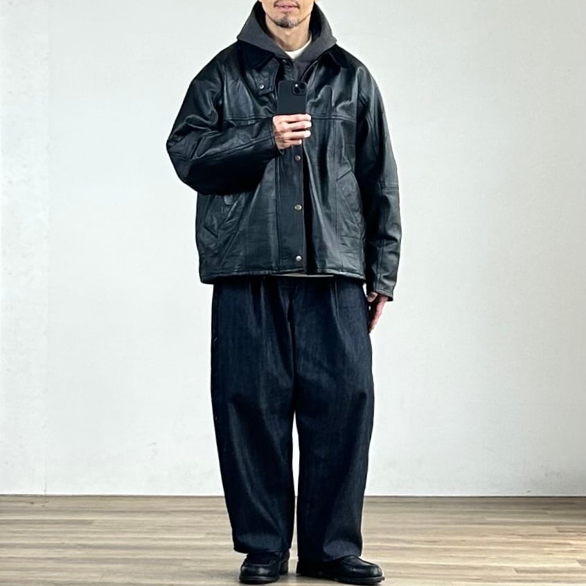 25AW》【YOUSED】 LEATHER DRIVERS JACKET 