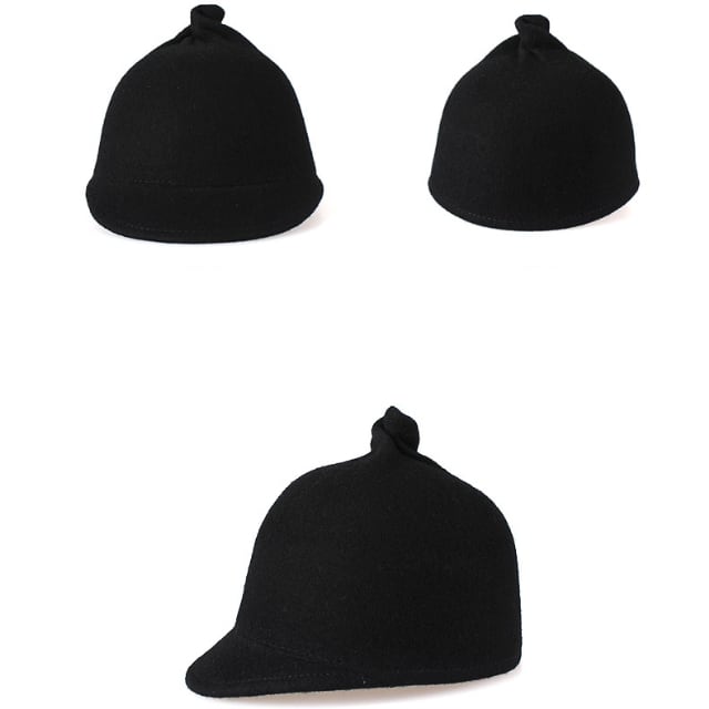 未使用品級】KAPITAL キャピタル フェルト ジョッキー帽 ウール 黒