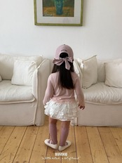 韓国子供服 / BANANA J / 26Autumn / レース ボーダーTシャツ / 秋服 / キッズ *XS~JS*