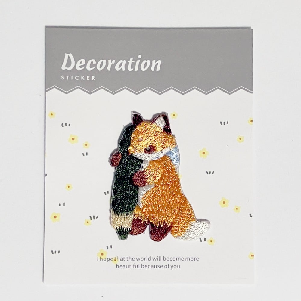 デコレーション 刺繍ステッカー キツネ 鉛筆 | きつねの雑貨屋さん