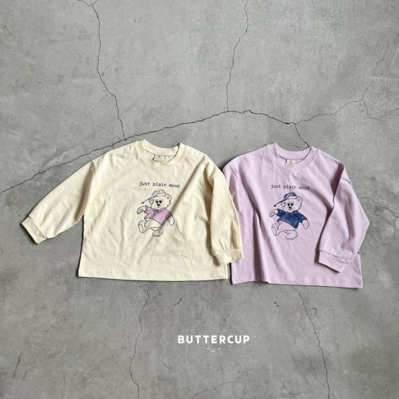 [BUTTERCUP] Plain Mood Bear Tee / [버터컵] 플레인무드곰티
