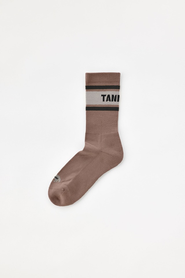 Sato Border Socks: Color mocha