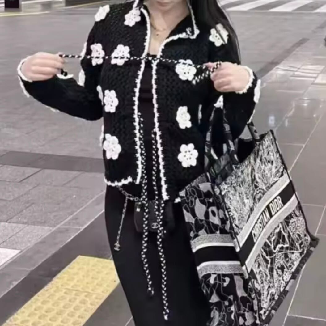 vintage flower knit cardigan