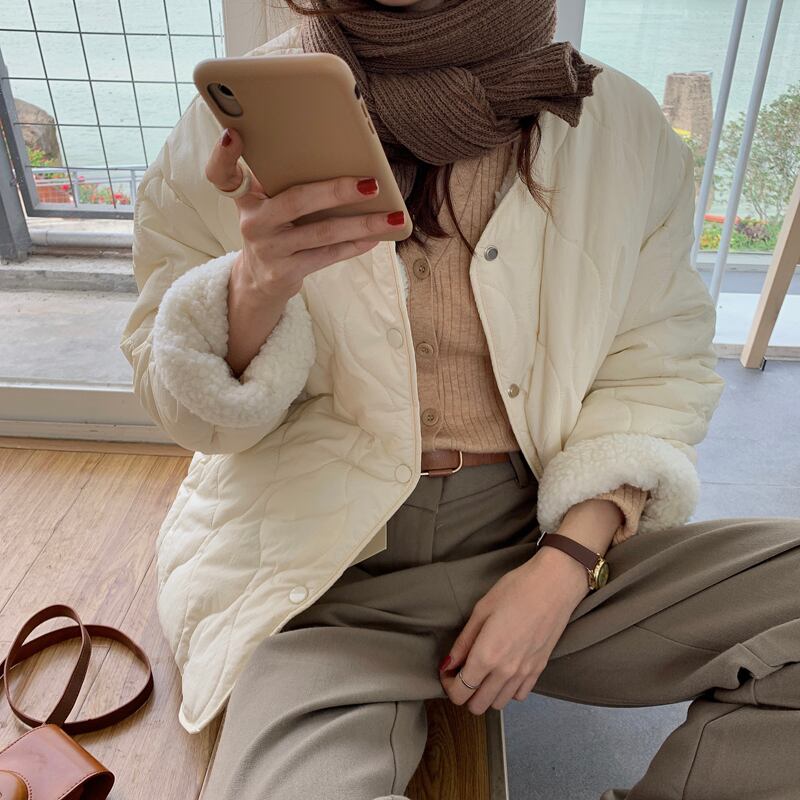 ウールジャケット レディース コットン ビッグFスモールZ韓国75831033957