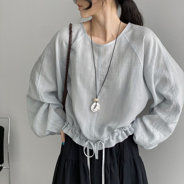 drawstring hem blouse　103063