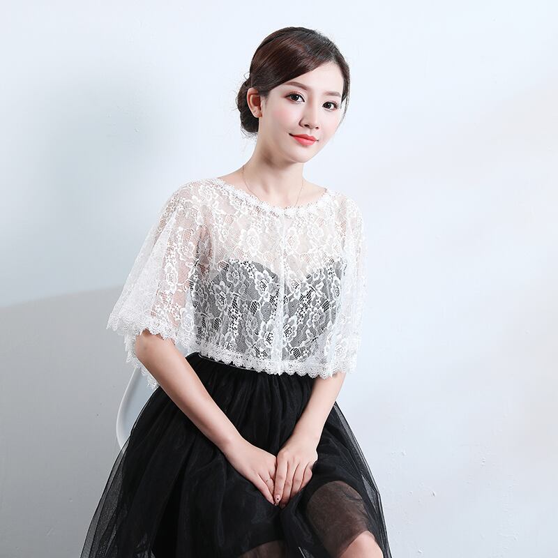 パーティー ショール ボレロ レース 花柄 透け感 ラウンドネック フェミニン 結婚式 韓国 Mme60 Dress Bird