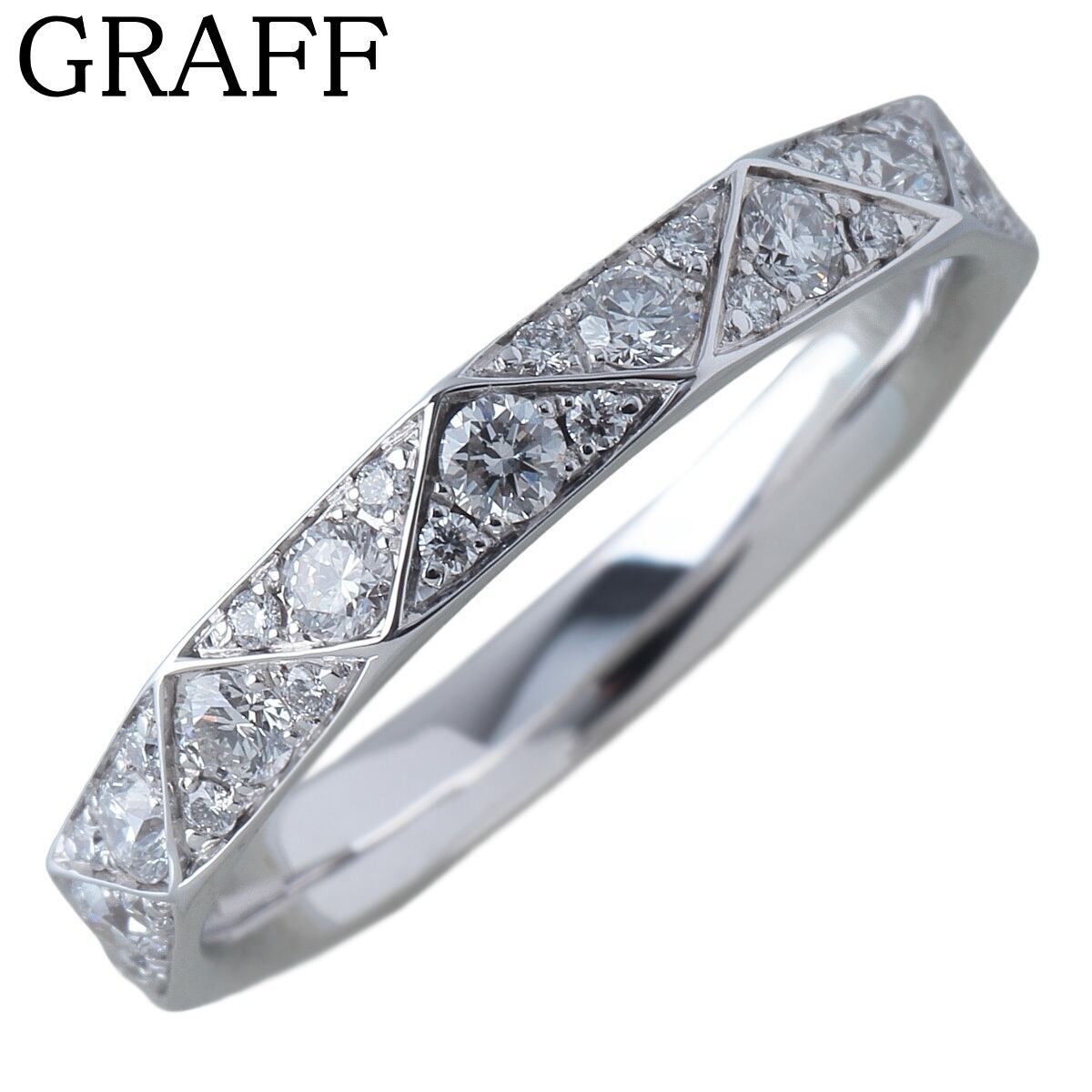 ◇ティファニー◇新品仕上済 チャネルセッティング ハーフ ダイヤ リング 950 TIFFANY&Co.（ティファニー） チャネルセッティング ハーフサークル