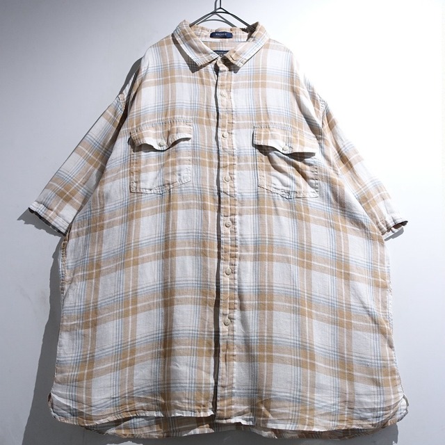"PENDLETON" Multicolor Check Pattern Design Linen S/S Shirt