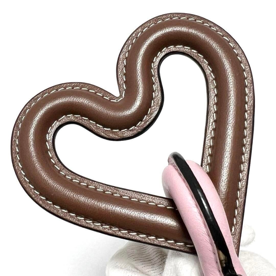美品】ロエベLOEWEレディースバッグチャームトリプルハートレザー