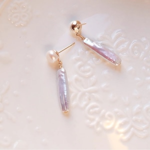 baroque pearl &round pearl pierce<a1776>