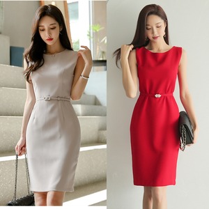 ワンピース レディース 送料無料 2色 タイトワンピース ノースリーブワンピース パーティードレス  ハイウエスト ひざ丈 ウエストベルト  かっこいい クール セクシー おしゃれ ロマンチック ガーリー キュート かわいい こなれ感 スタイル 小顔見せ 着痩せ 体形カバー インスタ トレンド カラーバリエーション ベージュ レッド きれいめ エレガント  大人かわいい 上品 シンプル 無地 清楚 結婚式 お呼ばれ 二次会 パーティー フォーマル 謝恩会 イベント ドレス カジュアルドレス