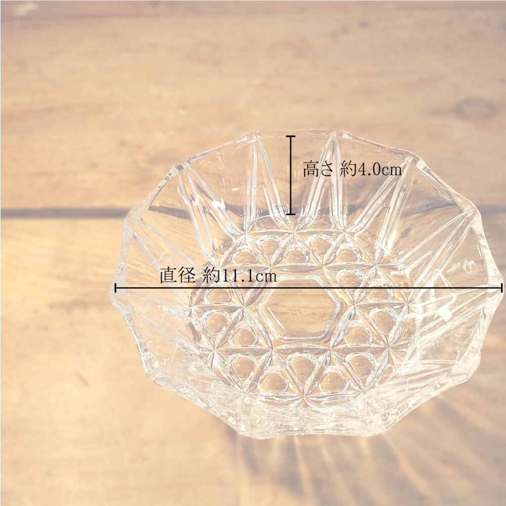 幾何学模様小鉢｜透明 | 伏見屋ガラス店