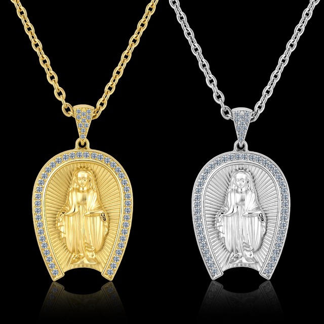 316L Horseshoe maria necklace