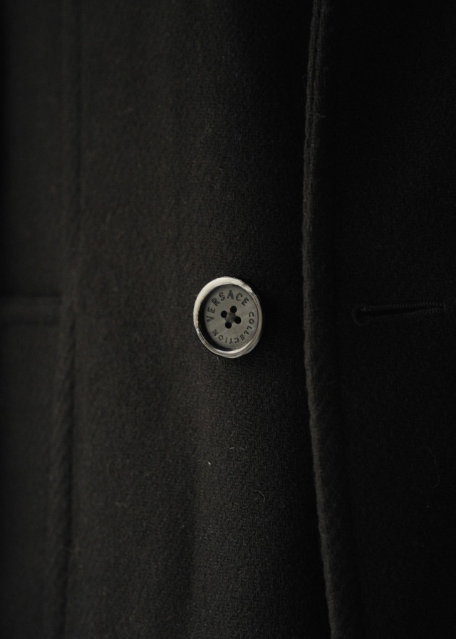 VERSACE Collection switching leather wool P coat