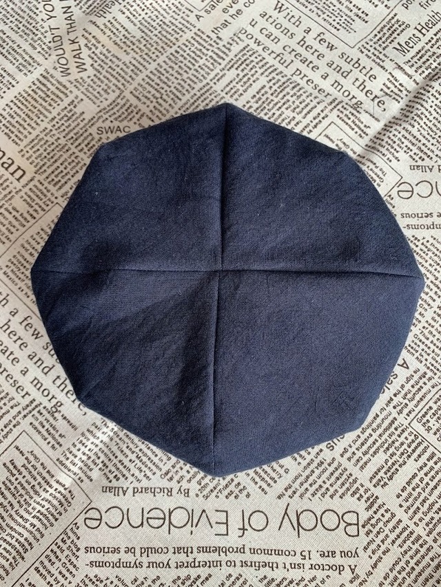 麻素材 ベレー帽（ベルギーリネン・麻　ネイビー）