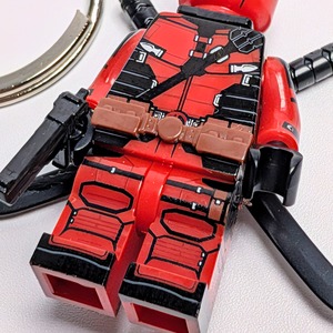★ブロックフィギュアキーホルダー★【 Deadpool ( デッドプール ) 】X-MEN / デッドプール&ウルヴァリン / MARVEL〚アメリカン雑貨 アメトイ〛