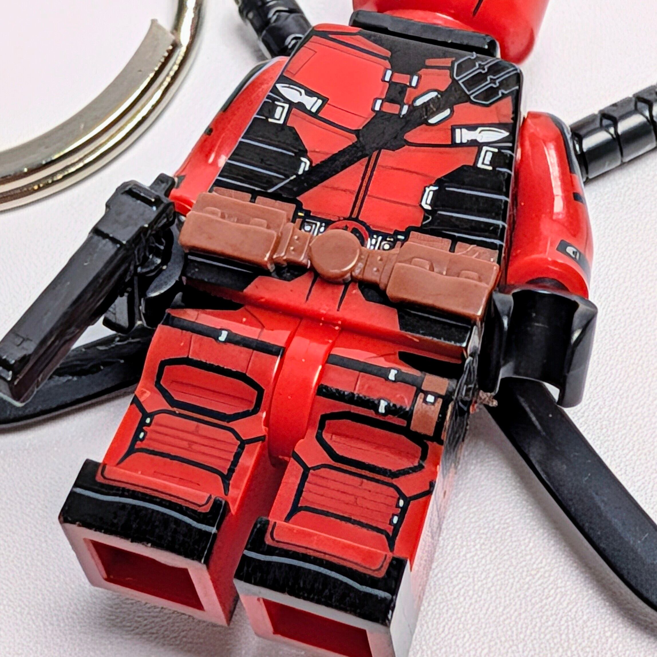 ★ブロックフィギュアキーホルダー★【 Deadpool ( デッドプール ) 】X-MEN / デッドプール&ウルヴァリン / MARVEL〚アメリカン雑貨 アメトイ〛