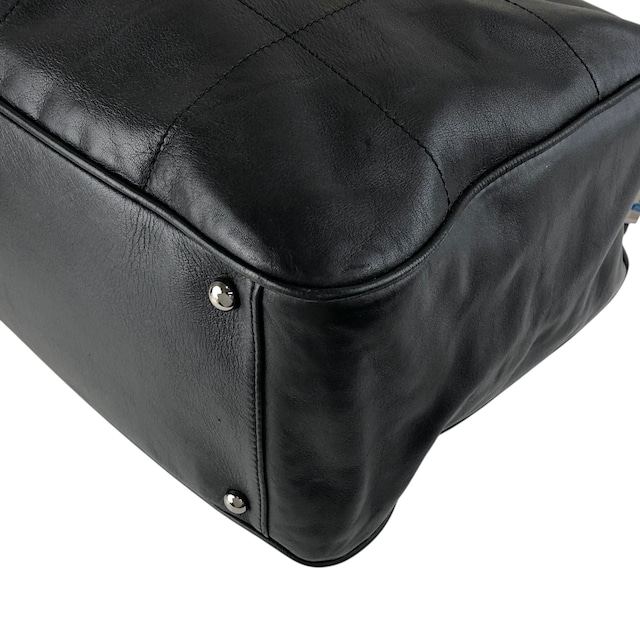 CHANEL シャネル ハンドバッグ ブラック チョコバー レザー ボストンバッグ vintage ヴィンテージ オールド 6gabx8