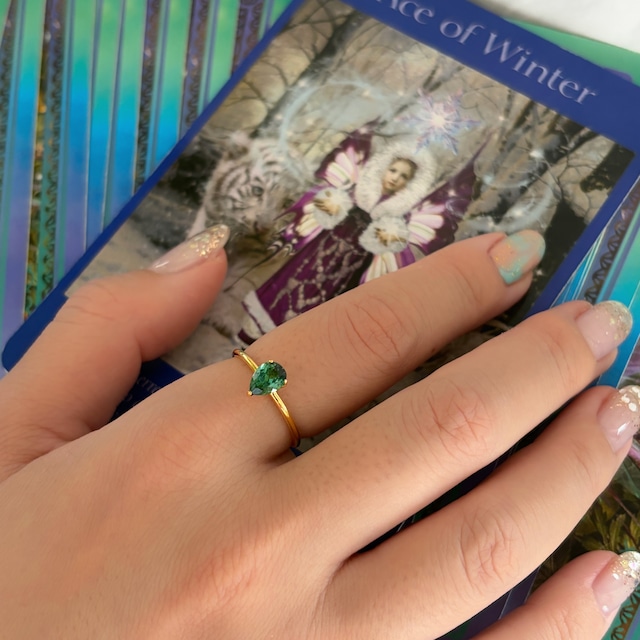 【teardrop ring】~トルマリン~