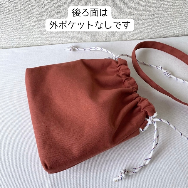 【全6色】巾着ショルダーバッグ／倉敷帆布 11号帆布【受注制作】