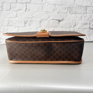 CELINE セリーヌ マカダム レザー ショルダーバッグ ブラウン A-14112