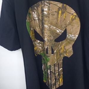 マーベル　キャラクター　プリント　Tシャツ　パニッシャー　スカル　半袖　黒