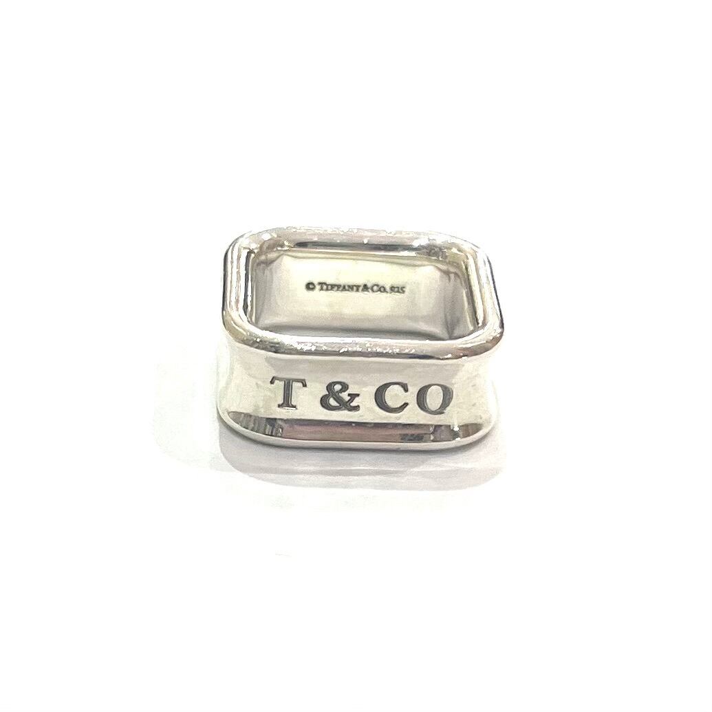 TIFFANY&CO.】2124 希少1837スクエアリング／7-8号／シルバー925／立体