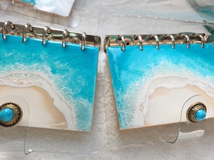 501.オーシャンレジンアート 手帳型ノート A7サイズ