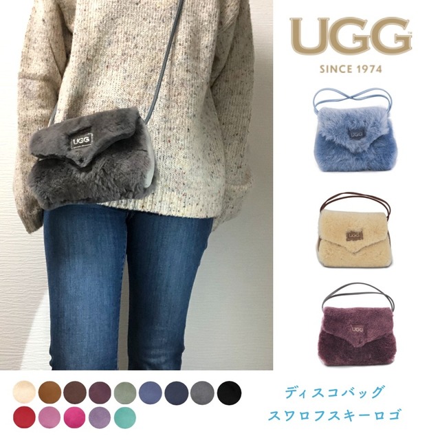 [UGG 1974] ムートン ポシェット バッグ （スワロフスキーロゴ）