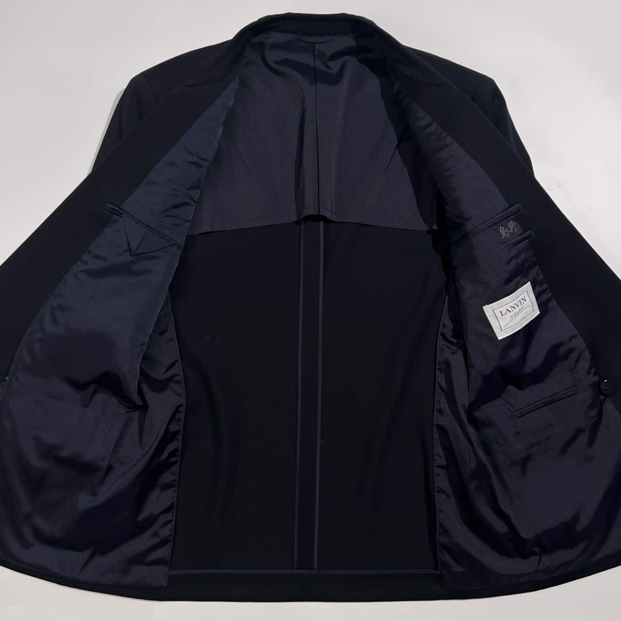 LANVIN studio ランバンスタジオ 背抜き ダブル テーラードジャケット H50-26/ネイビー ブラック メンズ