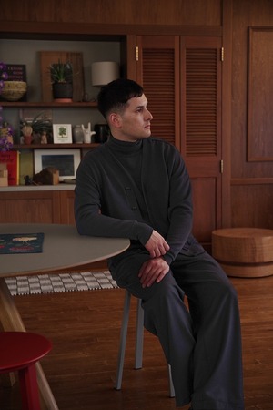 Worsted Merino Mock Neck C/D
