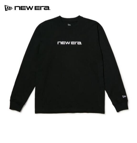 ニューエラ Tシャツ ロンT メンズ NEW ERA 長袖 コットン Tシャツ Brand Name Logo ブラック 15129374
