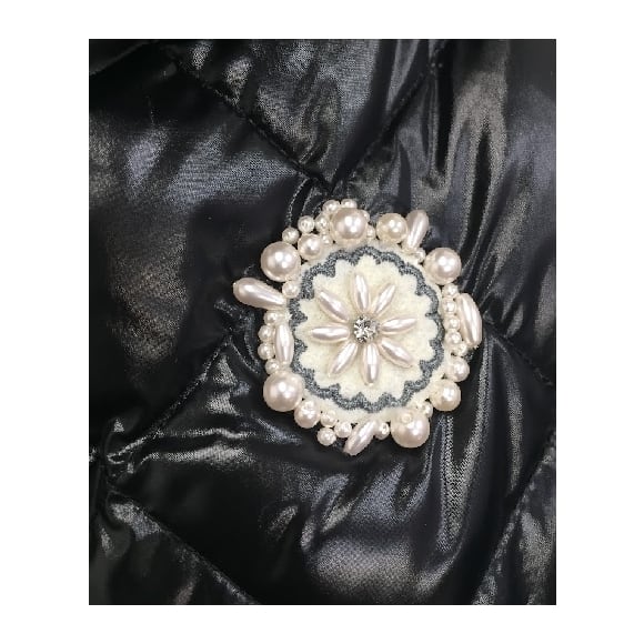 スーパービューティー★サイズ40ウェストボア切替ロングダウンコートブラックリボン スーパービューティー☆サイズ40ウェストボア切替ロングダウンコート