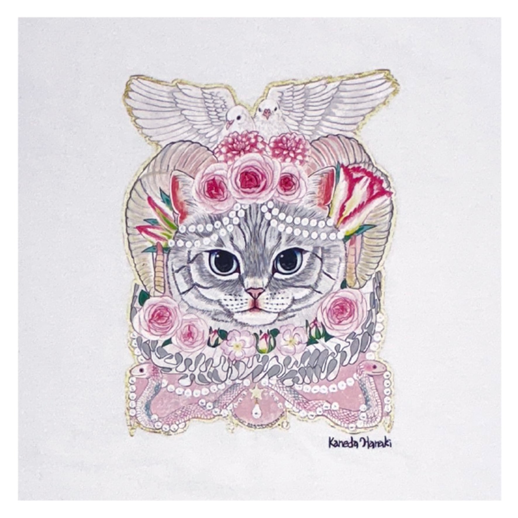 金田花季 Tシャツ 春を呼ぶ天使 | もんしゃみにおん【ねこ作家の雑貨店】