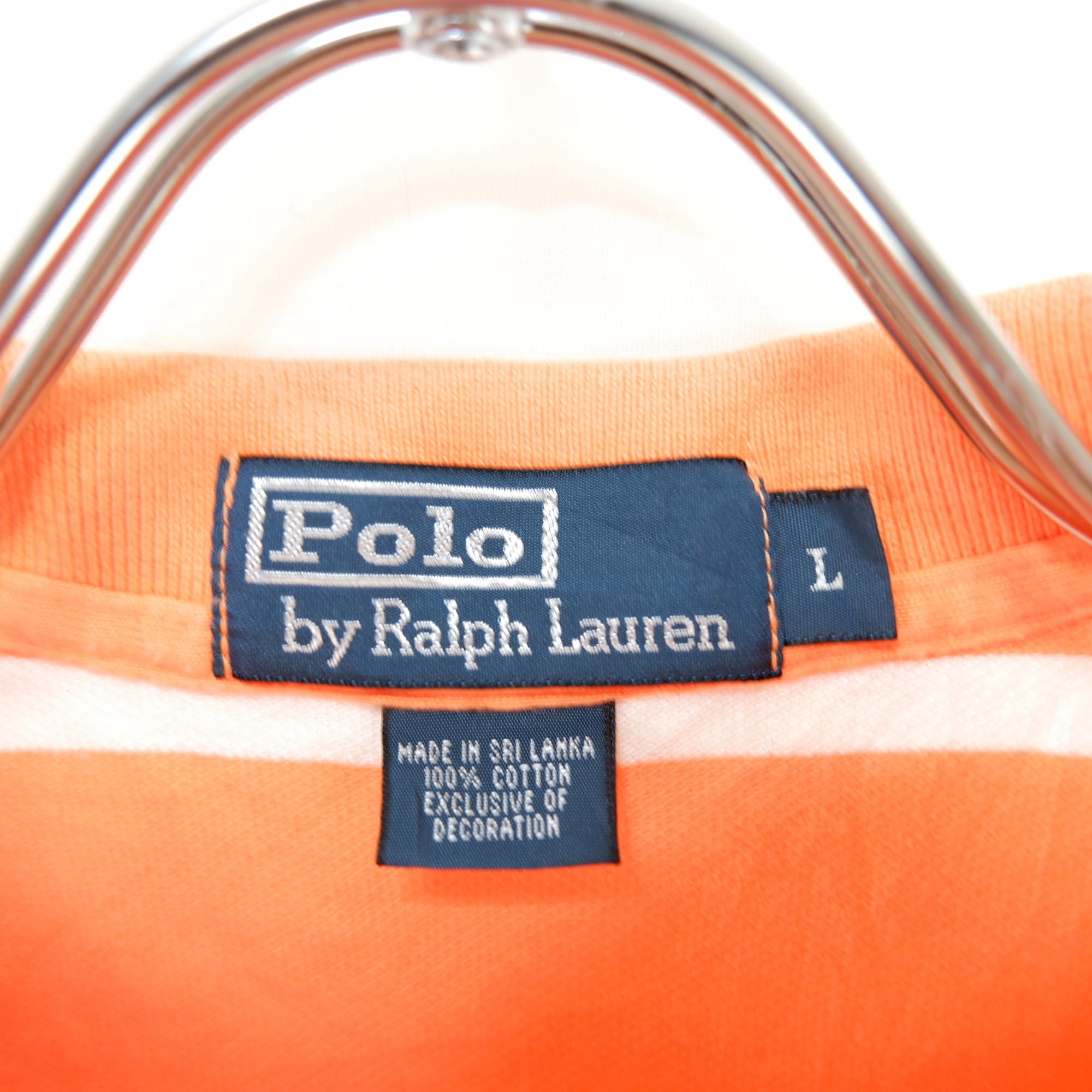 XL] Polo Ralph Lauren Horizontal Stripes Orange Polo-shirt | ポロ ...