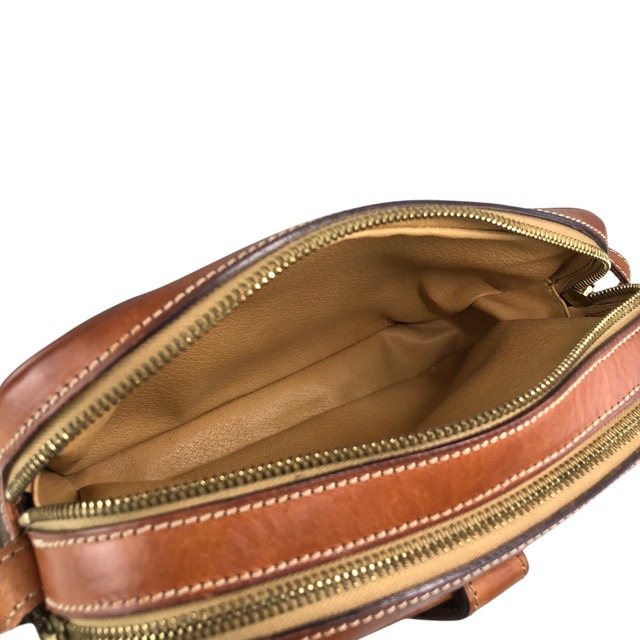 CELINE セリーヌ マカダム ショルダーバッグ ブラウン ブラゾン PVC レザー vintage ヴィンテージ オールド 26ppnb