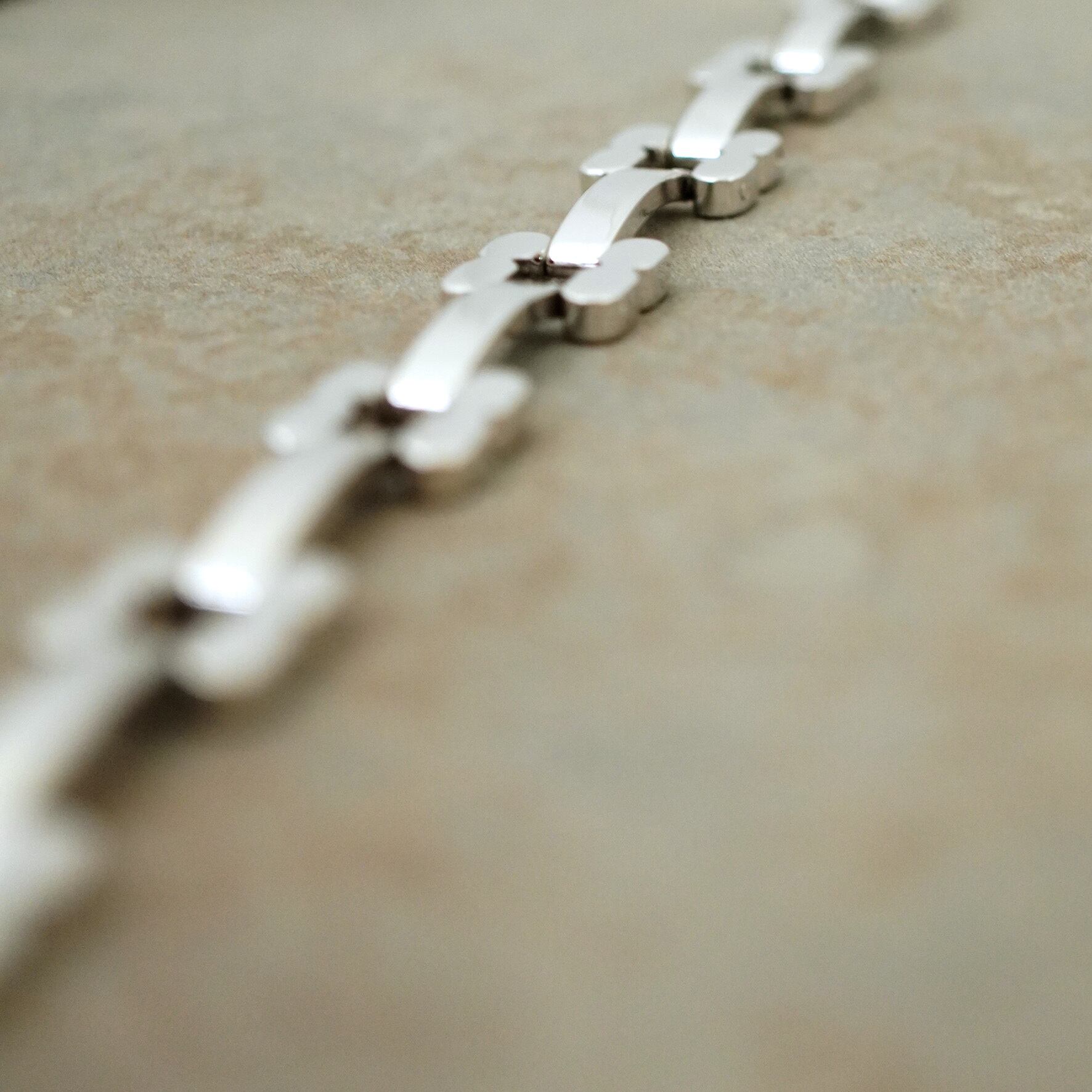 FRENCH ANTIQUE】FLOWER CHAIN SILVER BRACELET | ANTAN À TOKYO