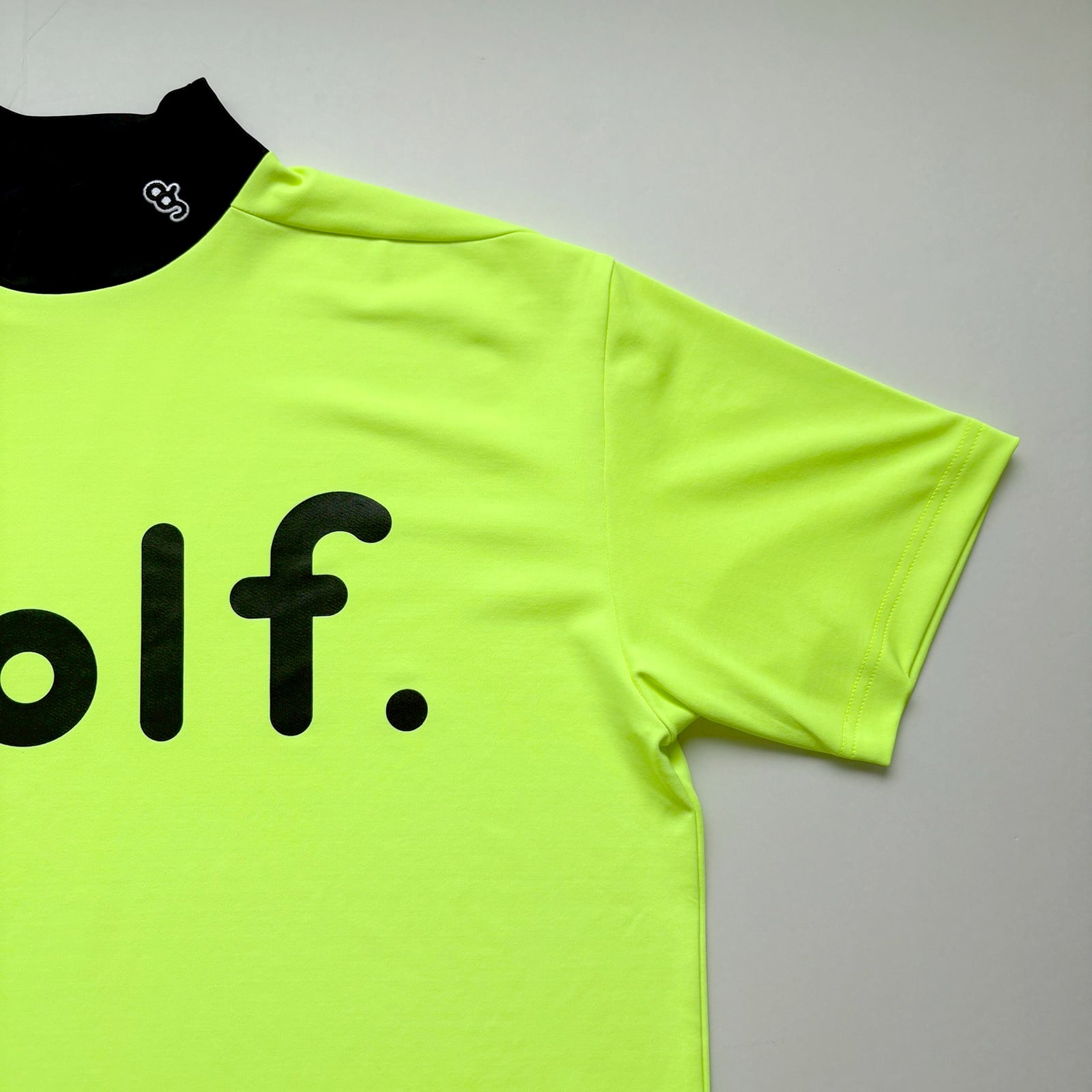 LOGO PRINT MOCK NECK SHIRT - NEON YELLOW / BLACK - | 8G SHOOT WEBSTORE