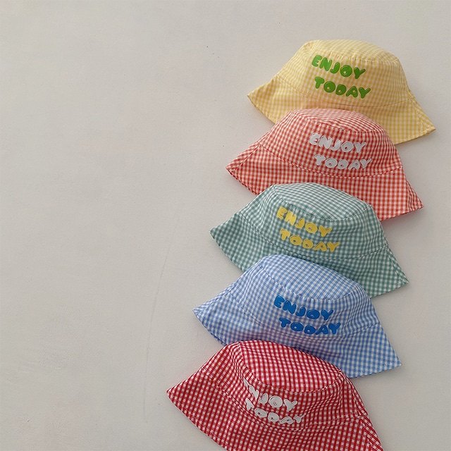 【BABY&KID】夏新作あっさりした英字チェック柄帽子 全5色