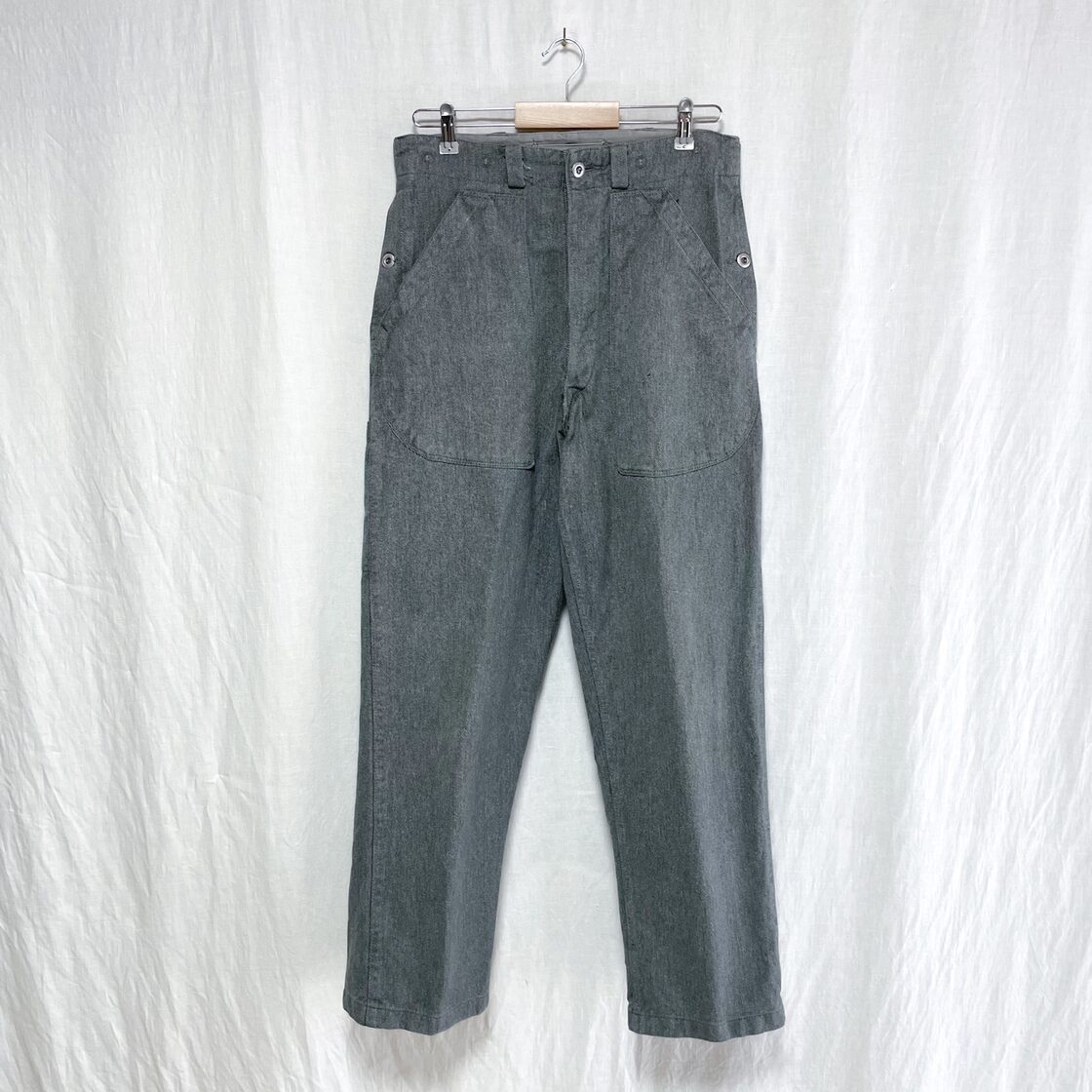 良品 50s スイス軍 デニム トラウザーズ ワークパンツ W31 ワイド 