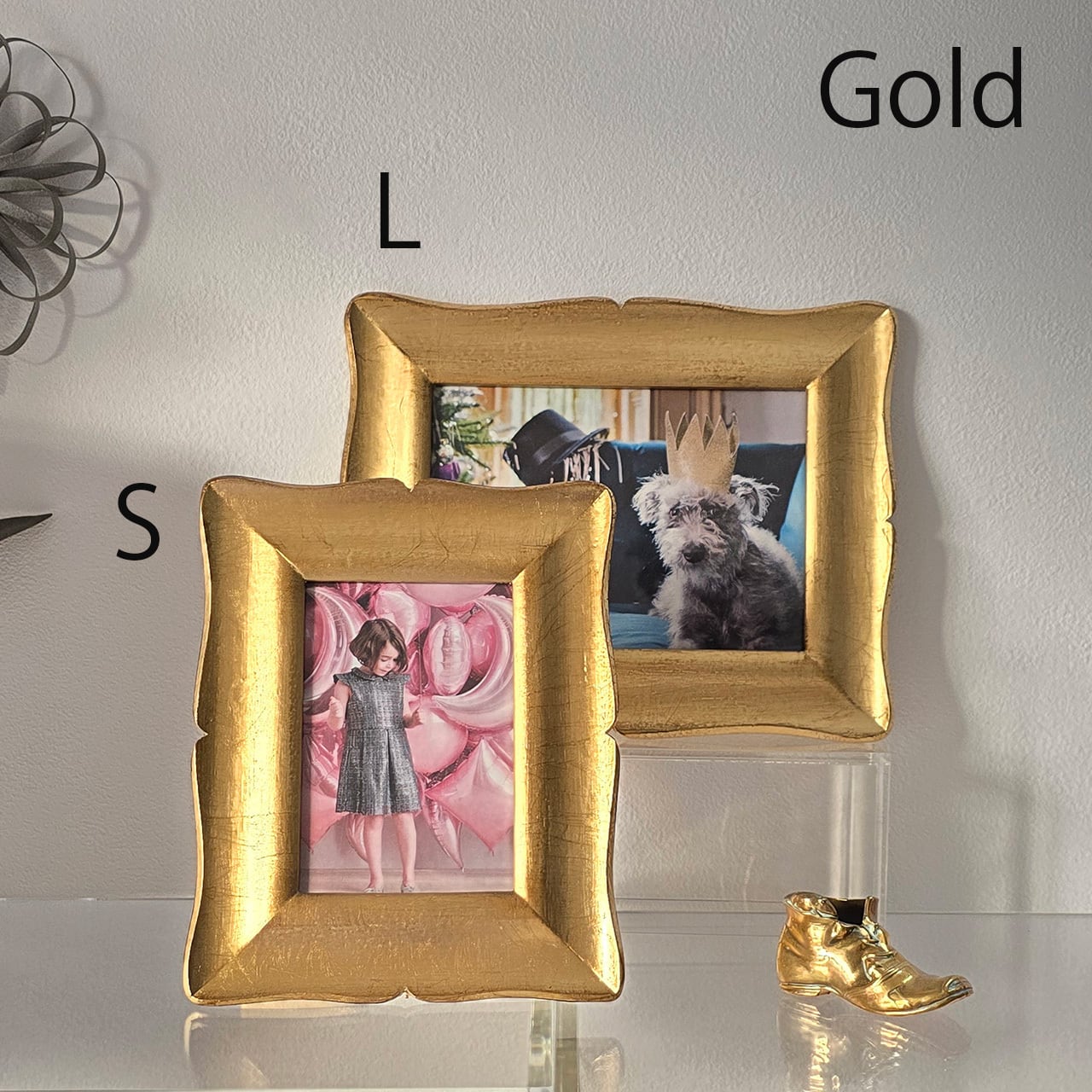 イタリア製 ヴィンテージ風 フォトフレーム 写真立て【 Lサイズ】 ゴールド/シルバー クラシカルモダン インテリア ギフト