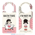 アイムドラえもん ドアノブプレート BATH TIME/I'M NOT IN(しずか）［DR009］ ドアサイン　ドアノブプレート