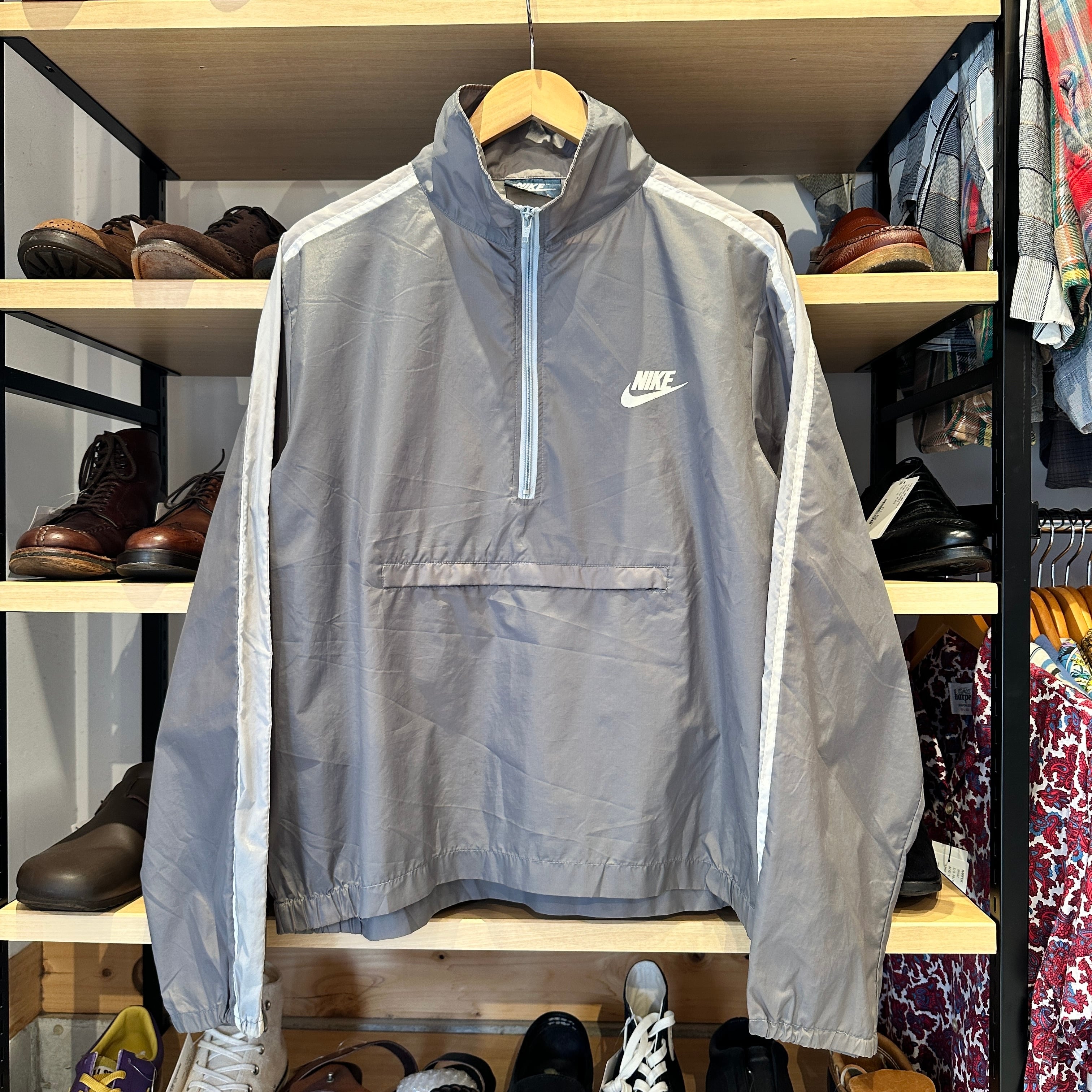 Ⓝ1980'S OLD NIKE P/O NYLON JACKET GRAY SIZE:L | safarionline