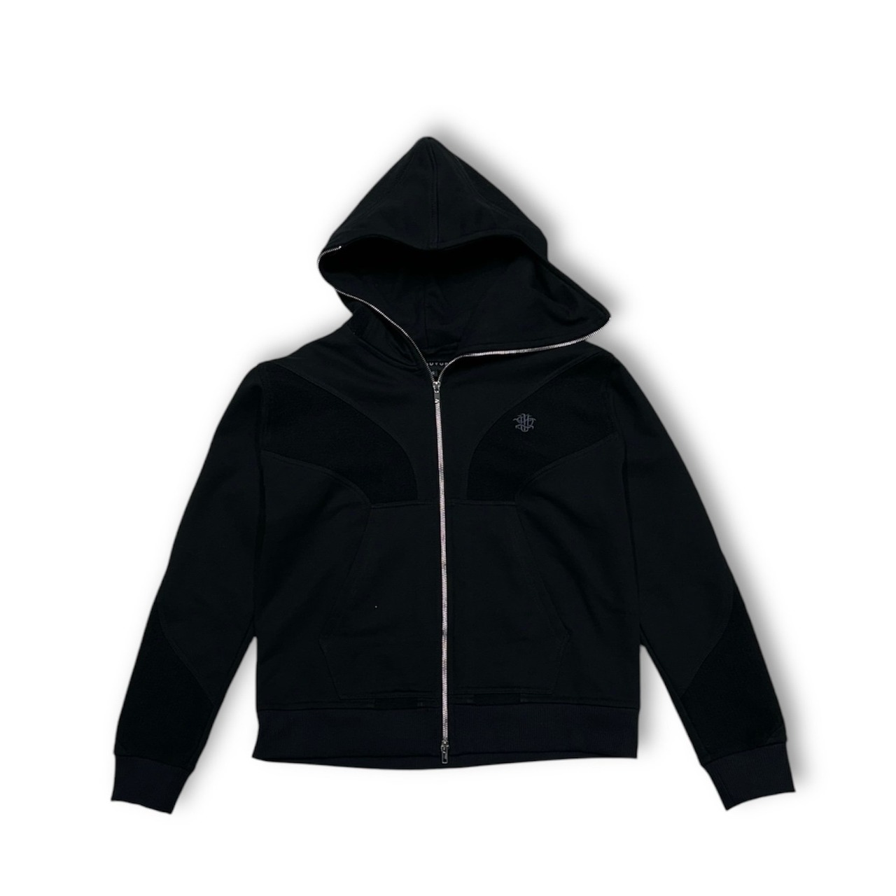 GROUTURE / zip mask hoodie black