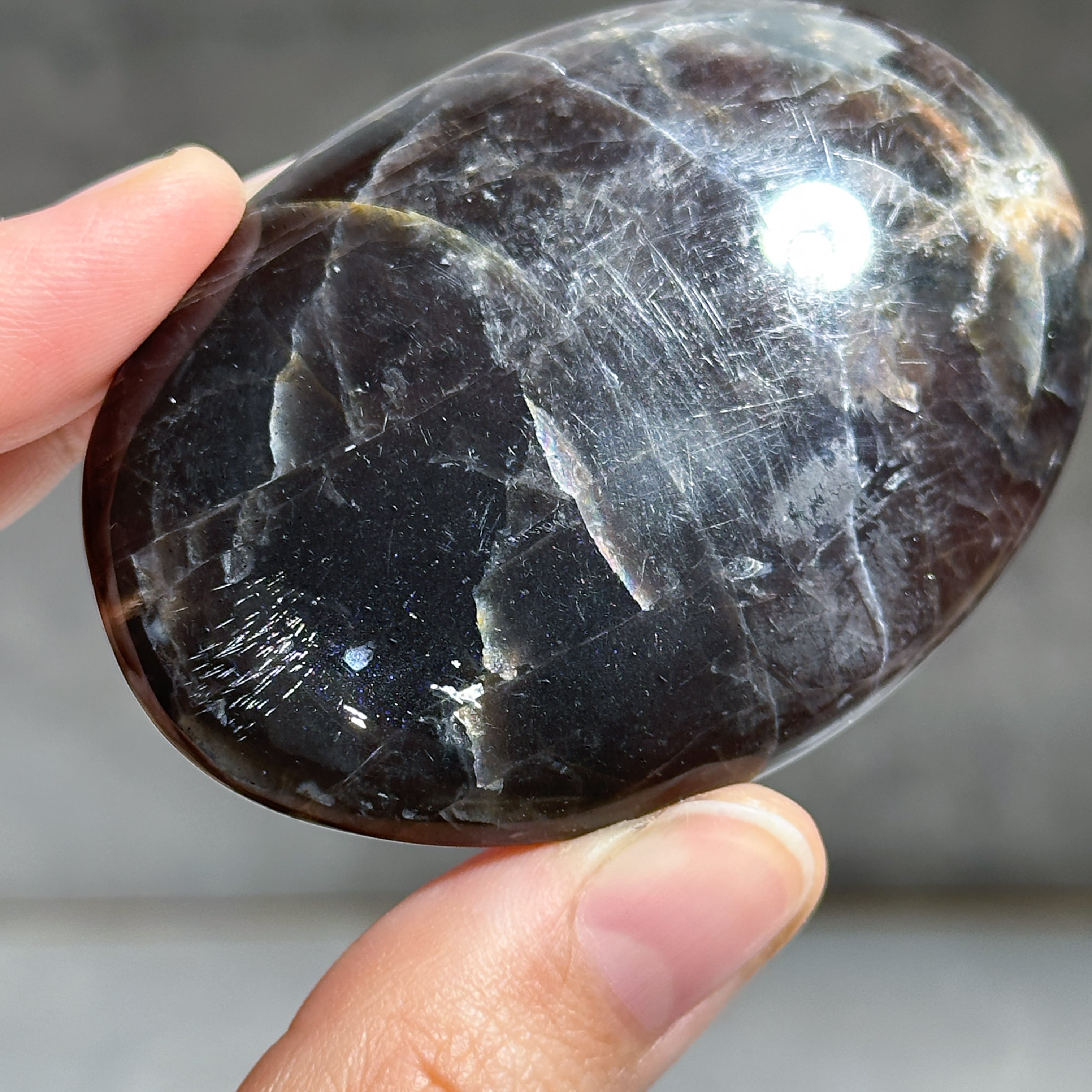 ブラックムーンストーン パームストーン23◇ Black Moonstone ◇天然石