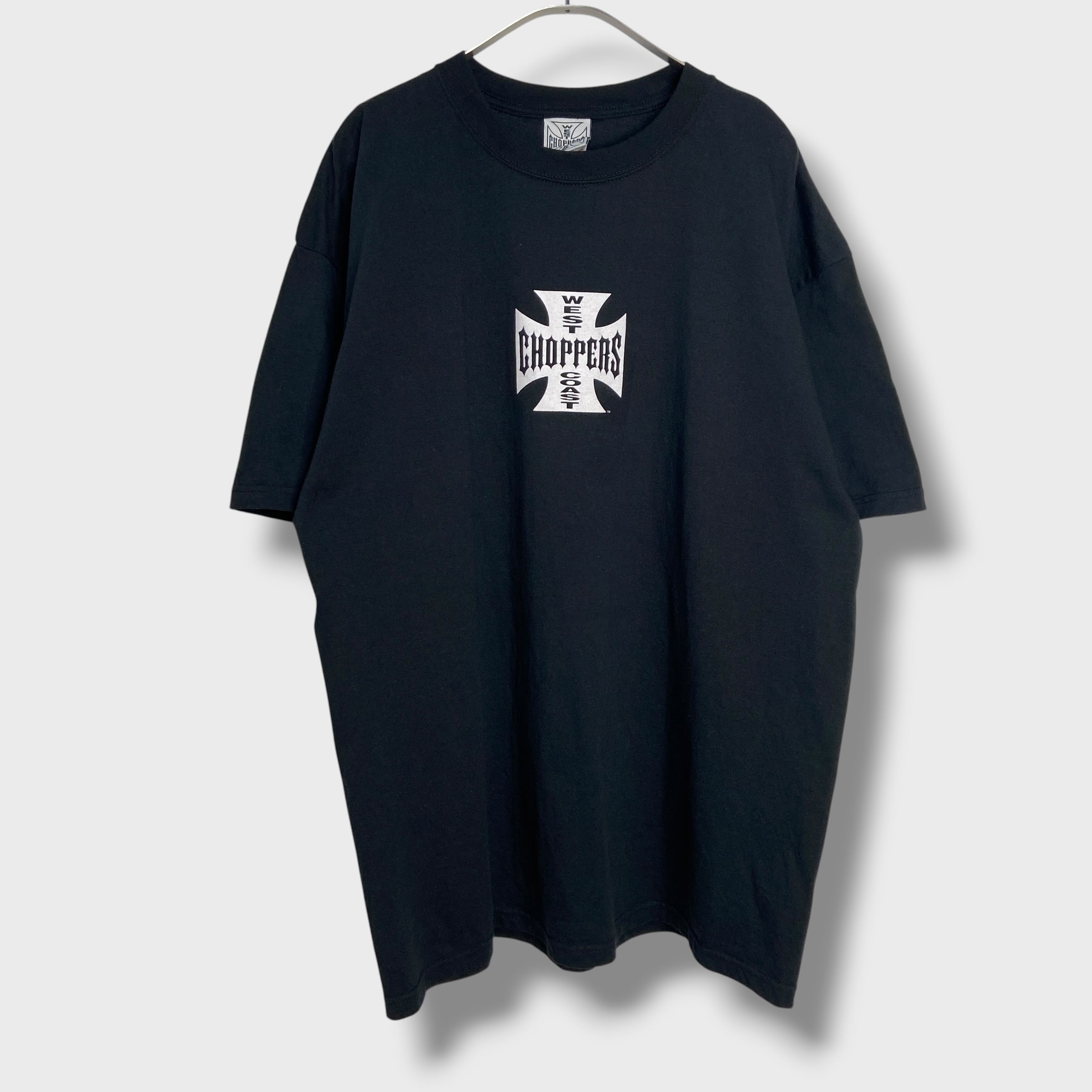 00s ウエストコーストチョッパーズ アイアンクロスTシャツ 両面 黒 XL
