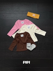 韓国子供服 / 26Autumn / 〖取寄〗pipi / キッチュプラケットTシャツ / ベビー服 / キッズ服 *XS~M*