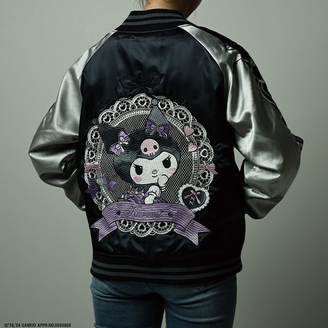 キャラジャン】 サンリオ クロミ レースブラック スカジャン（Lサイズ