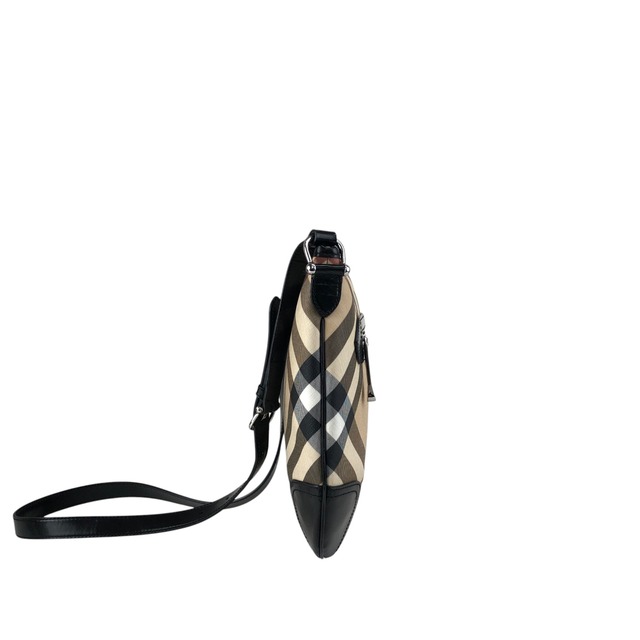 BURBERRY バーバリー メガチェック ショルダーバッグ ベージュ ブラック PVC エナメル vintage ヴィンテージ オールド xpjitp